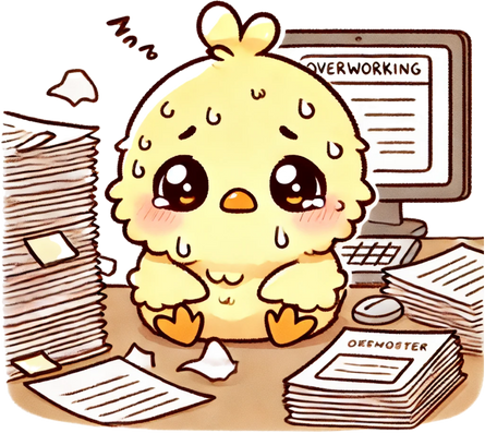 長時間労働のイラスト